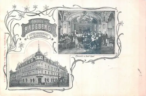 Gruss aus Radeberg i/S. Hotel Kaiserhof Conzert & Ball-Saal AK 1902