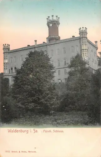 Waldenburg i. Sa. Fürstl. Schloss Postkarte AK 1906