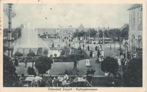 Ostseebad Zoppot Kurhausterrassen AK 1925