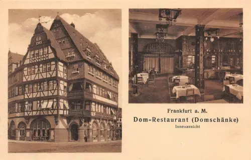 Frankfurt a. M. Dom-Restaurant (Domschänke) Innenansicht Postkarte