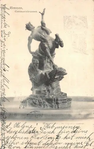 Bremen Centauernbrunnen Postkarte AK 1904