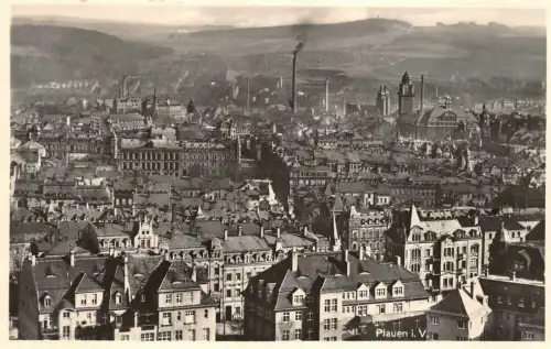 Stadtansicht Plauen Vogtland Sachsen Postkarte AK 1940