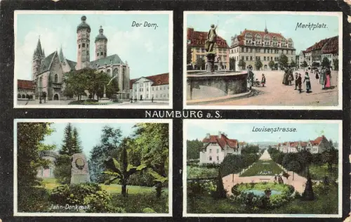Panorama mit Dom und Louisenstrasse Naumburg Sachsen-Anhalt Postkarte AK 1907