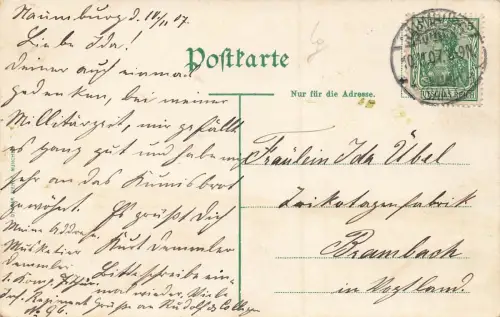 Panorama mit Dom und Louisenstrasse Naumburg Sachsen-Anhalt Postkarte AK 1907