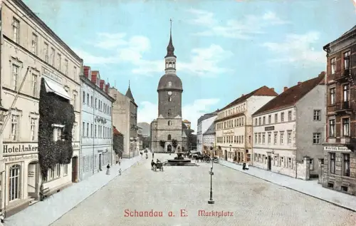 Schandau a. E. Marktplatz Postkarte 1911