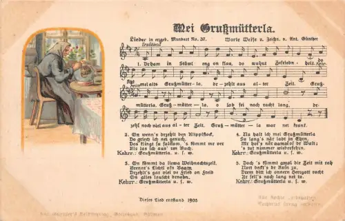Mei Grußmütterla 1905 Anton Günther Liedpostkarte Nr. 37