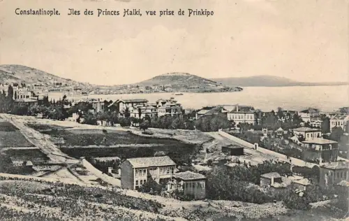 Constantinople Iles des Princes Halki vue prise de Prinkipo Postkarte AK