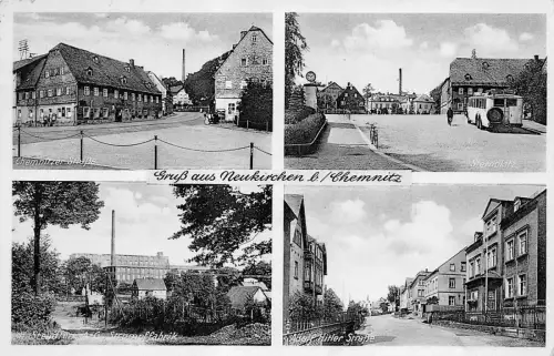 Gruß aus Neukirchen bei Chemnitz Sachsen Postkarte AK 1941