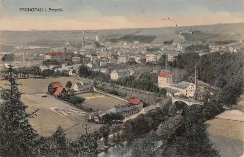 Zschopau i. Erzgeb. Ansicht Postkarte 1914