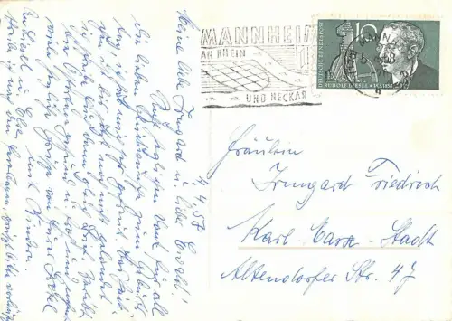 Frohe Ostern Hasen Postkarte Mannheim