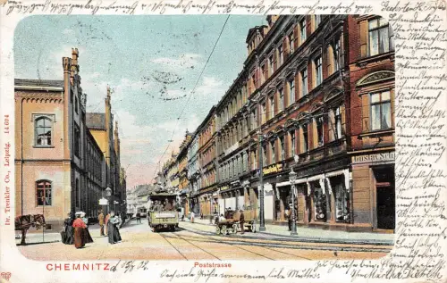 AK Chemnitz Sachsen Poststasse 1902