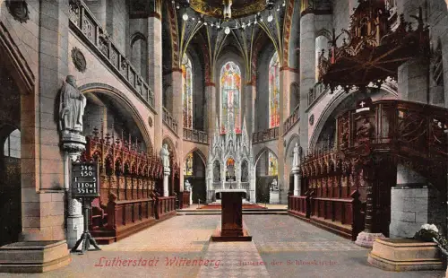 Lutherstadt Wittenberg Inneres der Schlosskirche AK