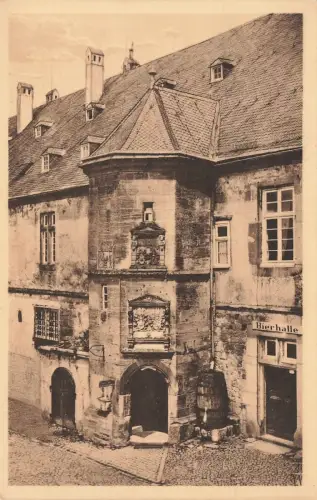 Burghotel Schloss Waldeck am Edersee mit Bierhalle in Hessen Postkarte AK