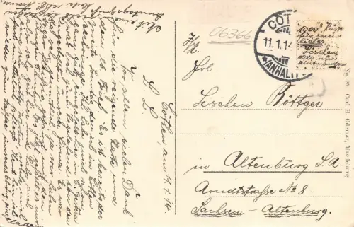 Coethen i. A. Friedrichs-Polytechnikum Postkarte 1914