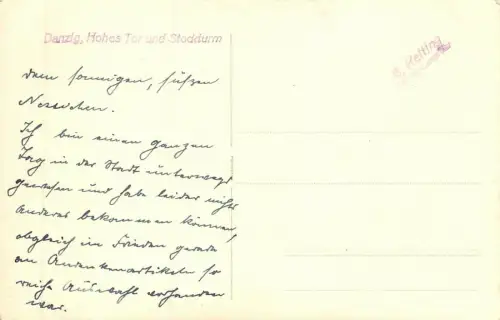 Danzig Hohes Tor und Stockturm Postkarte AK