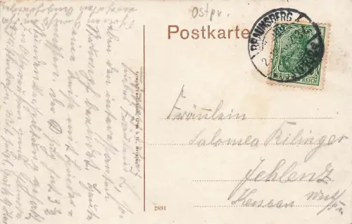 Partie beim Katholischen Oberlyceum Braunsberg Ostpreußen Postkarte AK 1916