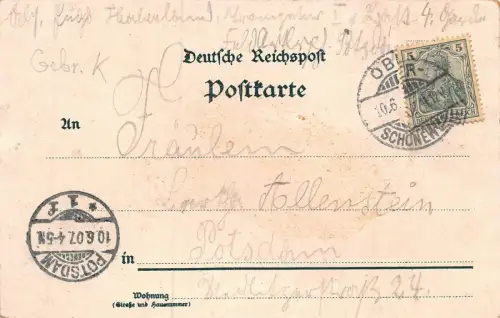 Moerner's Blumengarten (Oberspree) Postkarte AK 1907