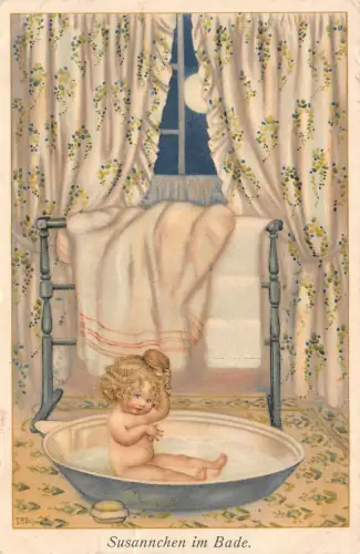 M.Munk Wien Postkarte Susannchen in Bade Postkarte 1918