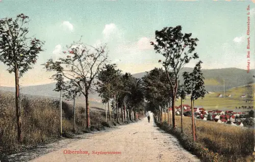 Saydaerstraße und Stadtansicht Olbernhau Sachsen Postkarte