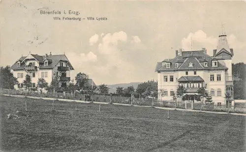 Bärenfels i. Erzg. Villa Felsenburg Villa Lyddia AK 1909