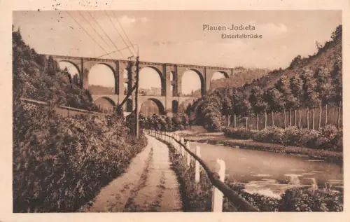 Plauen-Jocketa Elstertalbrücke Postkarte 1928