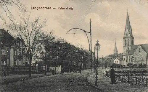 Straßenansicht Kaiserstraße in Langendreer Nordrhein-Westfalen Postkarte AK 1916