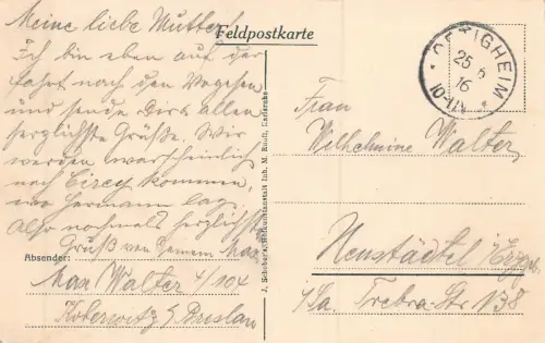 Kriegsverpflegungsanstalt Durmersheim i. B. Baden-Württemberg Feldpost AK 1916