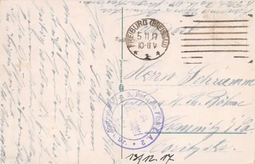 Freiburg im Breisgau Münsterplatz mit Kaufhaus AK 1917