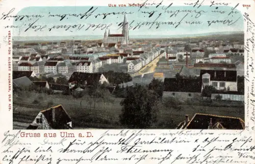 Gruss aus Ulm a. D. von Norden Baden-Württemberg Postkarte AK 1903