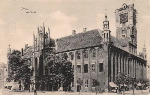 Thorn / Toruń Rathaus Einkaufgasse gelaufen 24.2.1917 Podgorz