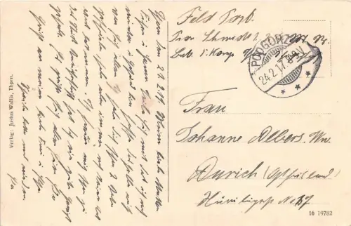 Thorn / Toruń Rathaus Einkaufgasse gelaufen 24.2.1917 Podgorz