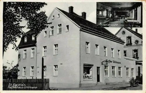 Kaffeehaus Uhlmann in Sankt Egidien Sachsen Postkarte AK