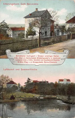Erholungsheim Café Bahrmühle bei Chemnitz Luftkurort und Sommerfrische AK 1921