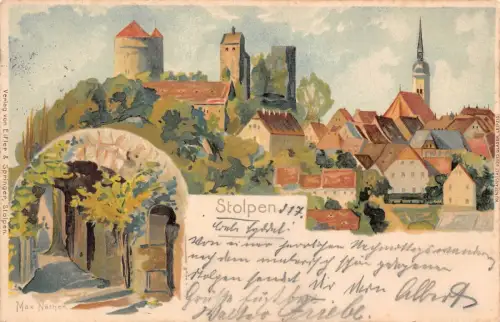 Stolpen Ansicht Kirche Postkarte AK 1913