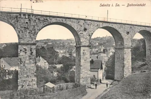 Sebnitz in Sachsen Bahnviadukt Postkarte 1931