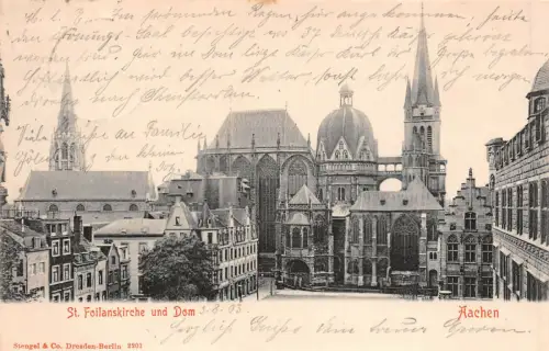 AK Aachen St. Foilanskirche und Dom 1903
