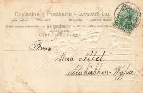 Fröhliche Weihnachten Stern von Bethlehem Engel Christkind Postkarte AK 1908