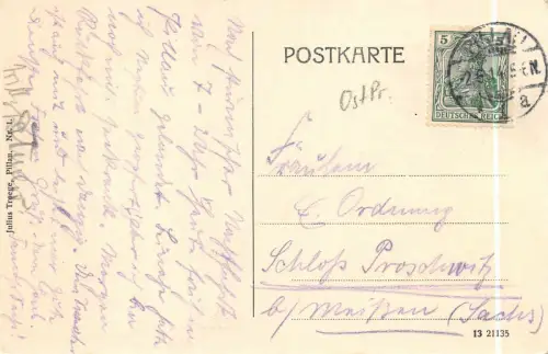 Pillau (Ostpreußen) Blick vom Leuchtturm Postkarte 1914