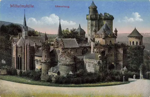 Ansicht Löwenburg Wilhelmshöhe Kassel Hessen Postkarte AK