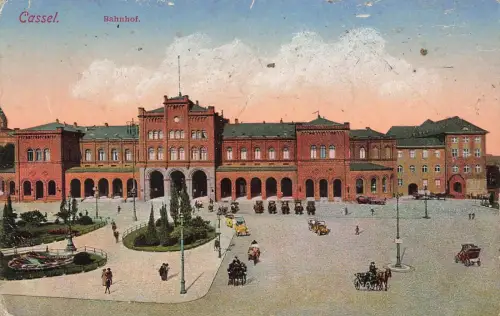Bahnhof in Cassel Kassel Hessen Postkarte AK 1917