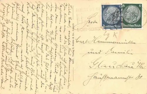 Ostseebad Swinemünde (Świnoujście) Auf der Seebrücke AK 1934