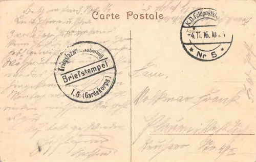 Courtrai Porte Monumentale de Groeninghe Feldpostkarte AK 1916