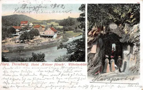 Harz Treseburg Hotel "Weisser Hirsch" Wilhelmsblick AK 1902