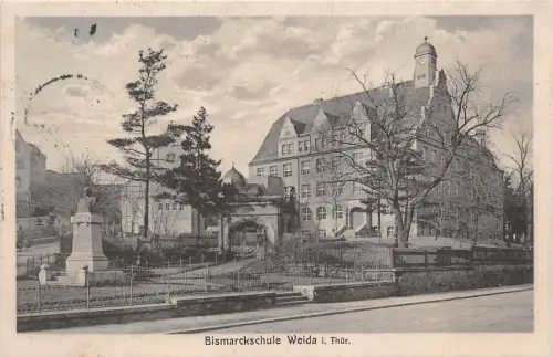 Bismarckschule Weida Thüringen Postkarte AK 1916