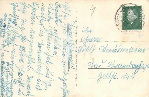 Ostseebad Grossmöllen Postkarte 1937