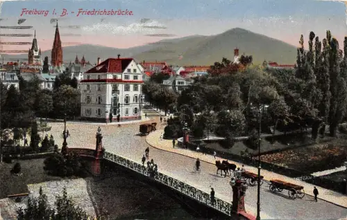 Freiburg im Breisgau Friedrichsbrücke Baden-Württemberg AK 1918