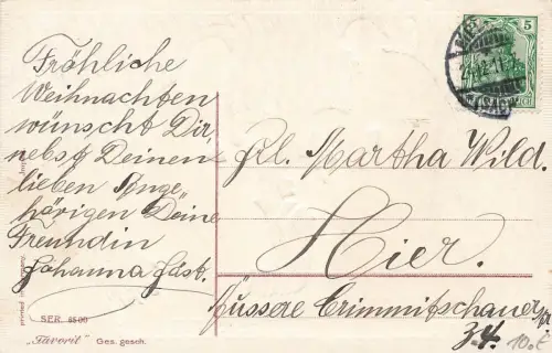 Gesegnete Weihnacht! Lamm Maria Hirten Christkind Postkarte AK 1911