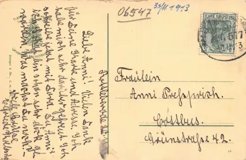 Stolberg im Harz Rathaus Postkarte 1913