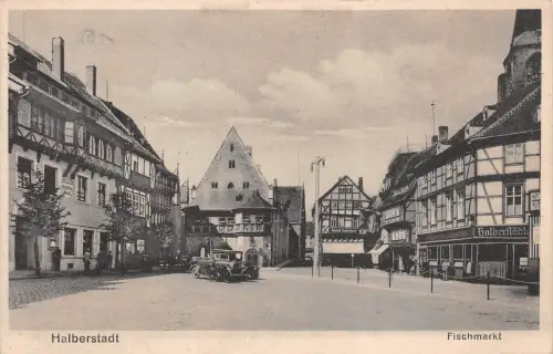 Fischmarkt in Halberstadt Sachsen-Anhalt Postkarte AK 1935