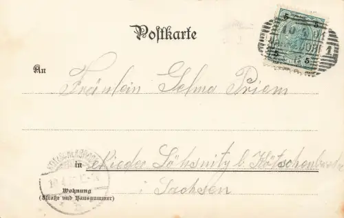 Gruss vom Spitzberg bei Warnsdorf Böhmen Postkarte AK 1900